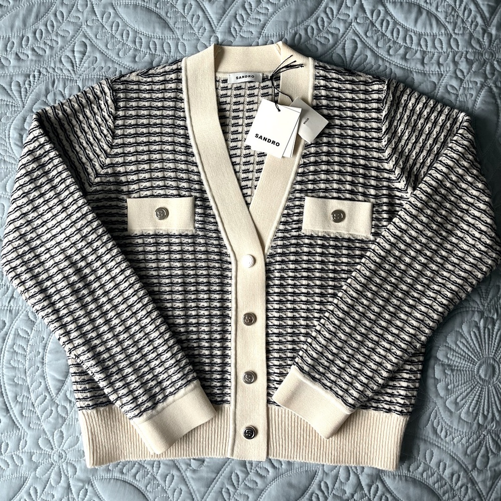 Sandro Paris Wool Cardigan Size 1 Like New